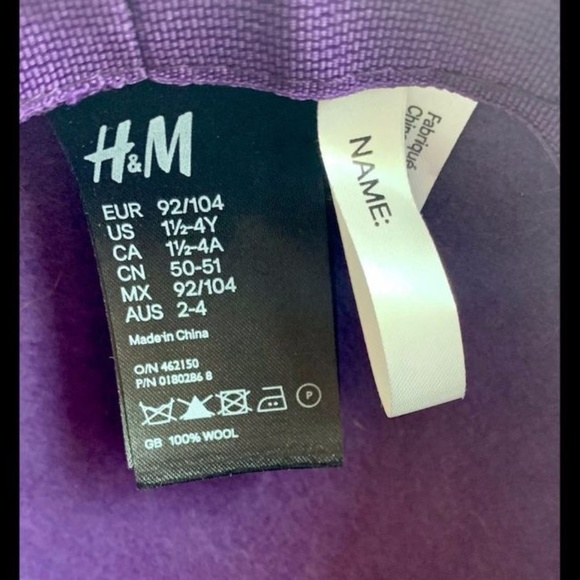 H&M Kids Bowler Style Hat SIZE US 1.5-4Y - Picture 4 of 6